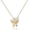 Butterfly Necklace with Color-Retaining Zircon - Fashionable, Versatile Women's Jewelry Accessory.