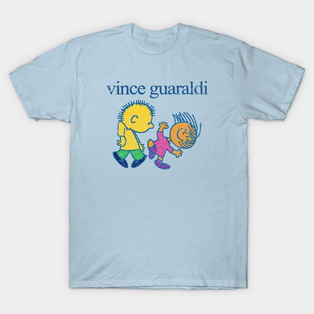 

Men Black Print T-shirt Vince-Guaraldi No-Cut Transfer Paper Print Cotton Tshirt 3XL