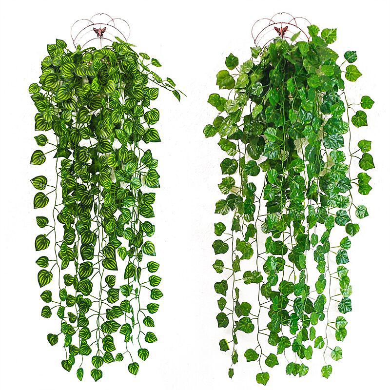 1Piece 1M Home Decor Artificial Ivy Leaf Garland Plants Vine Fake Foliage Flowers Creeper Green Ivy Wreath Garden Wall Decor