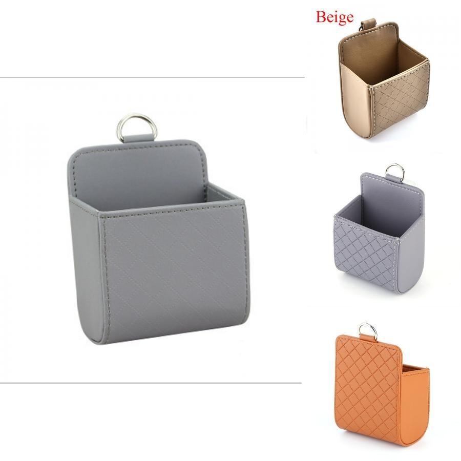 Leather Car Air Vent Storage Bag Creative Cartoon Multifunctional Phone Coin Organizer Box