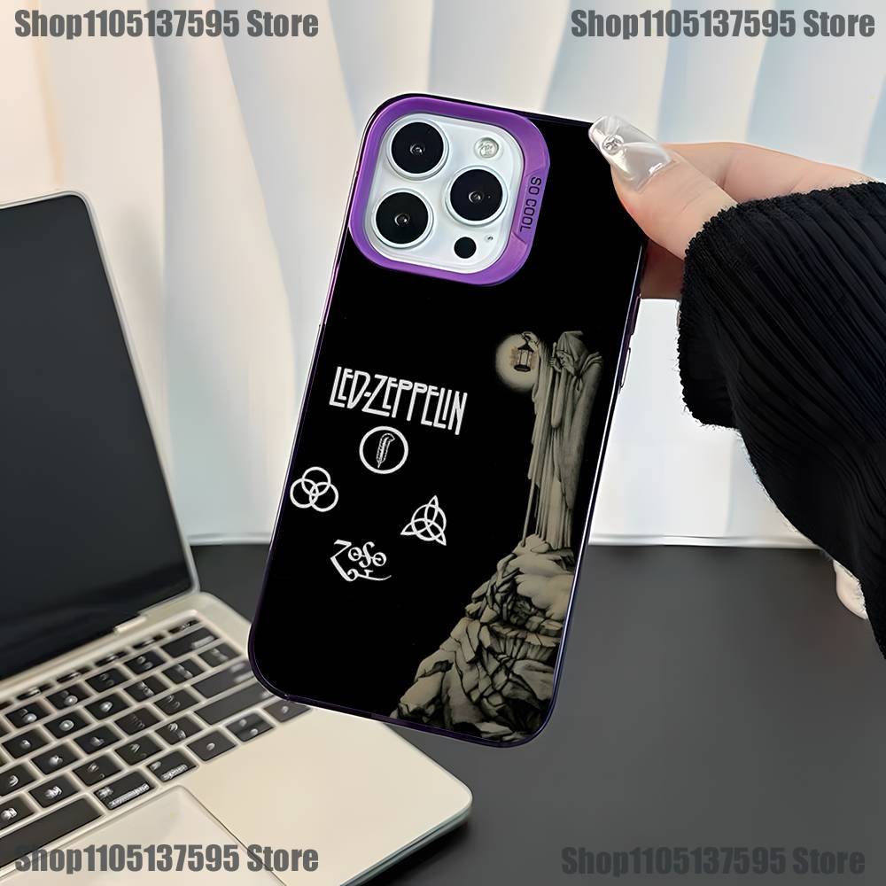 Hot L-Led Z-Zeppelins Band Phone Case For iPhone 17,16,15,14,13,12,11,Mini,Pro,E,SE4,XS,MAX Purple Candy Matte Cover