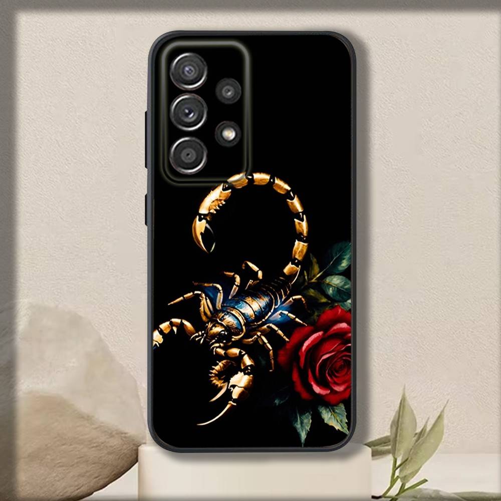 Animal Scorpion Phone Case For Samsung S 25,24,23,22,30,21,10,9,Ultra,Plus,Lite,FE,4,5 G Soft Black Case