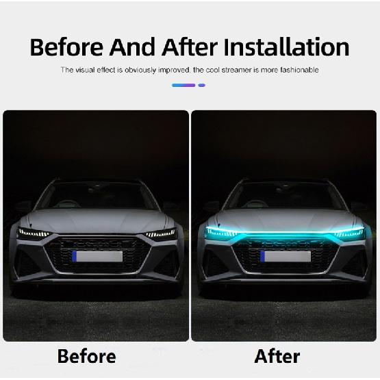 Rime DIY capota mașină bandă de lumină bandă de alergare în timpul zilei scanare iluminare flexibilă ambientală neon lampă atmosferă iluminare de fundal