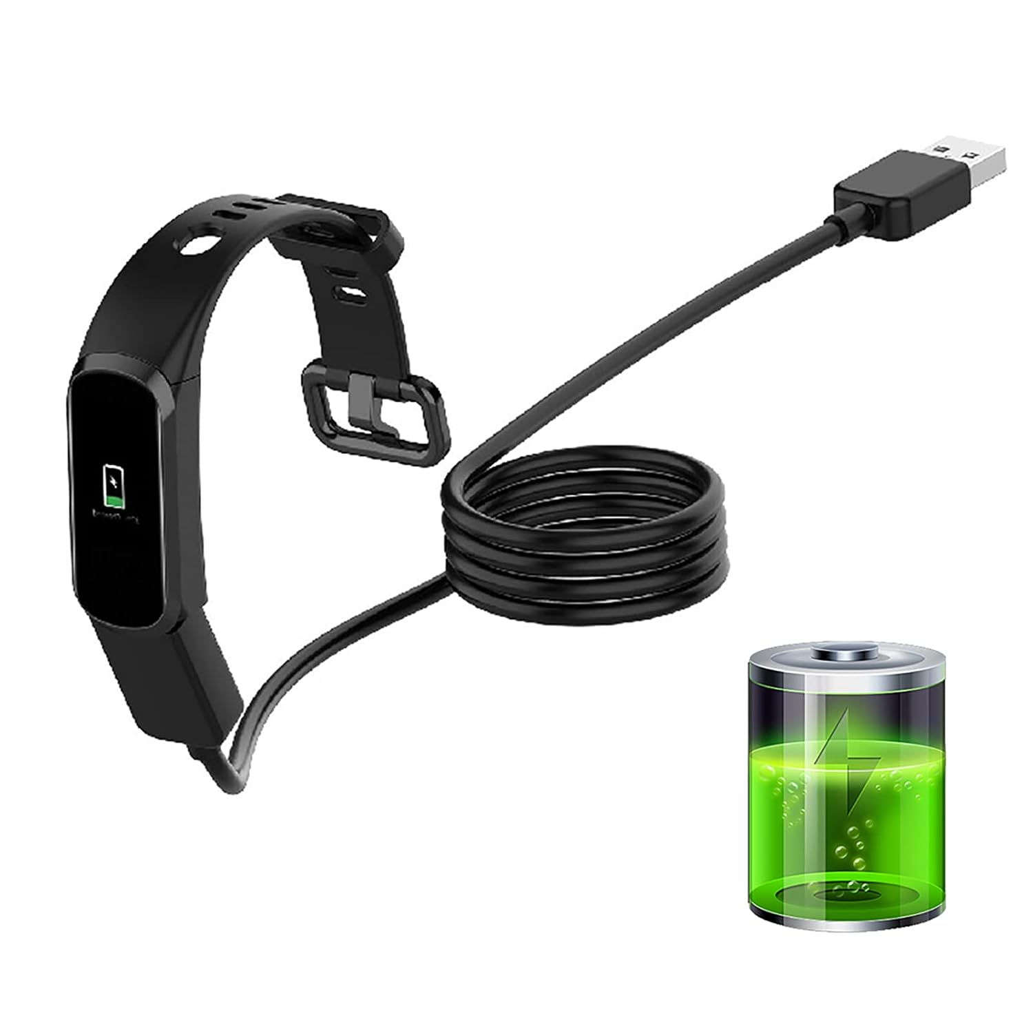 Bracelet Charger Cable Smart Watch Charger Wire, Portable USB Smart Bracelet Charging Wire Cable, 5i Rubber TPE Wristband Charger, 3.28 ft USB