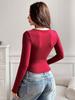2025 Sexy Twisted Hollow-Out Slim Fit Long Sleeve T-Shirt for Women - New Autumn/Winter Collection