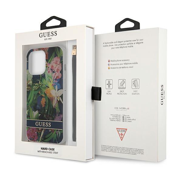 Guess Guhcp13Xhflsb Iphone 13 Pro Max6,7 Niebieski/Blue Hardcase Flower Strap