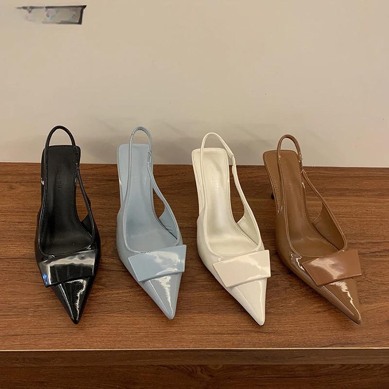 Fashion High Heel Sandals Summer Women's Shoes Pointed Toe Women Sandals Ladies Dancing Party Pumps 2025 Fashion Shallow Singbacks Shoes