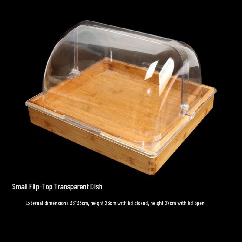 European Style Wooden Pastry Display Tray with Lid