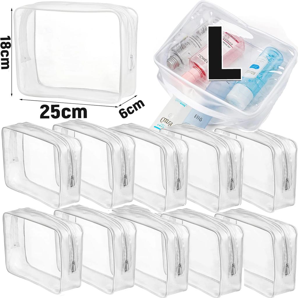 1/12 Stück Transparente PVC Aufbewahrung Reise Organizer Klare Kosmetiktasche Kosmetiktasche für Kosmetiker Beauty-Koffer Kulturtasche Waschbeutel