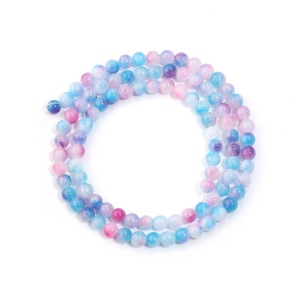 

4 6 8 10 12mm Natural Persian Jade Stone Beads Blue Mixed Round Loose Bead for Jewelry Making DIY Necklace Bracelet Accessories
