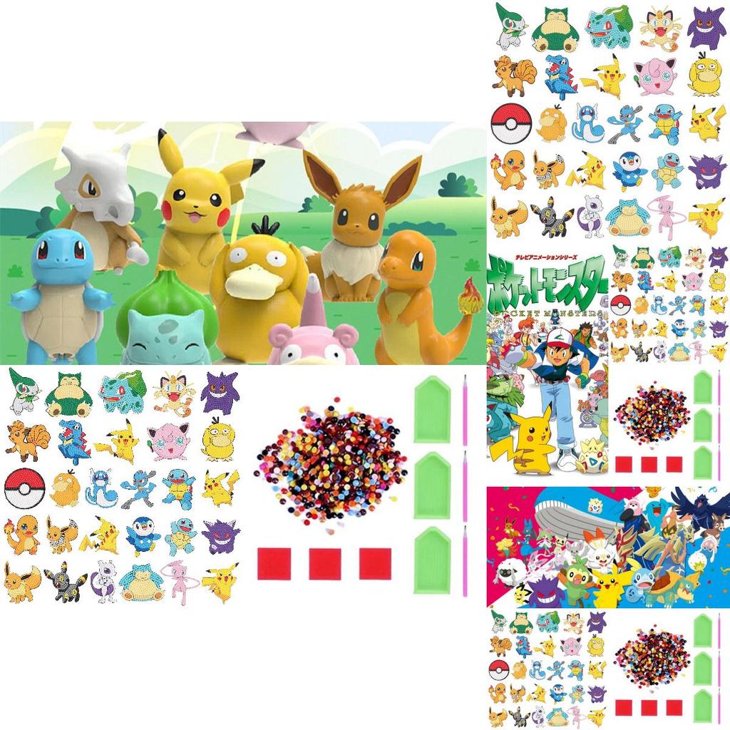 5D Kristall-Diamant-DIY-Aufkleber Pokémon-Malerei für Kinder im Cartoon-Stil