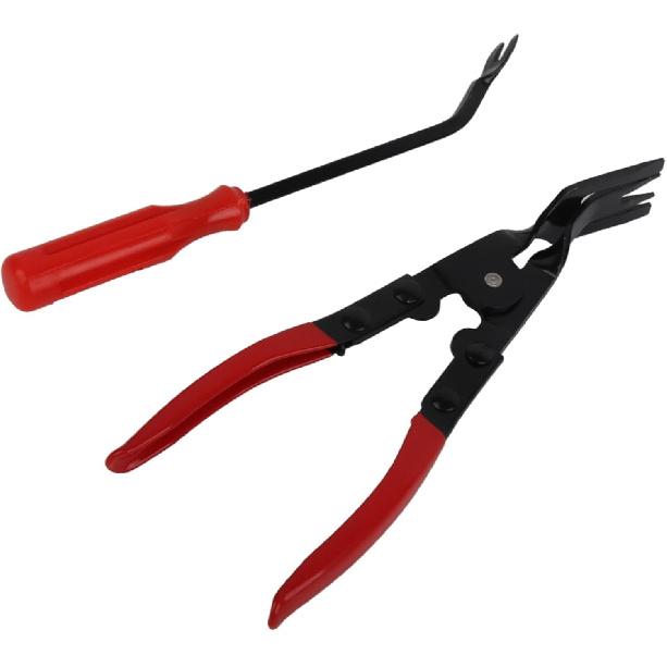Aramox Clip Removal Tool Pliers, Steel Car Door Trim Clip Remover, Door Upholstery Removal Tool, Panel Clip Removal Pliers Set for Car Vehicle