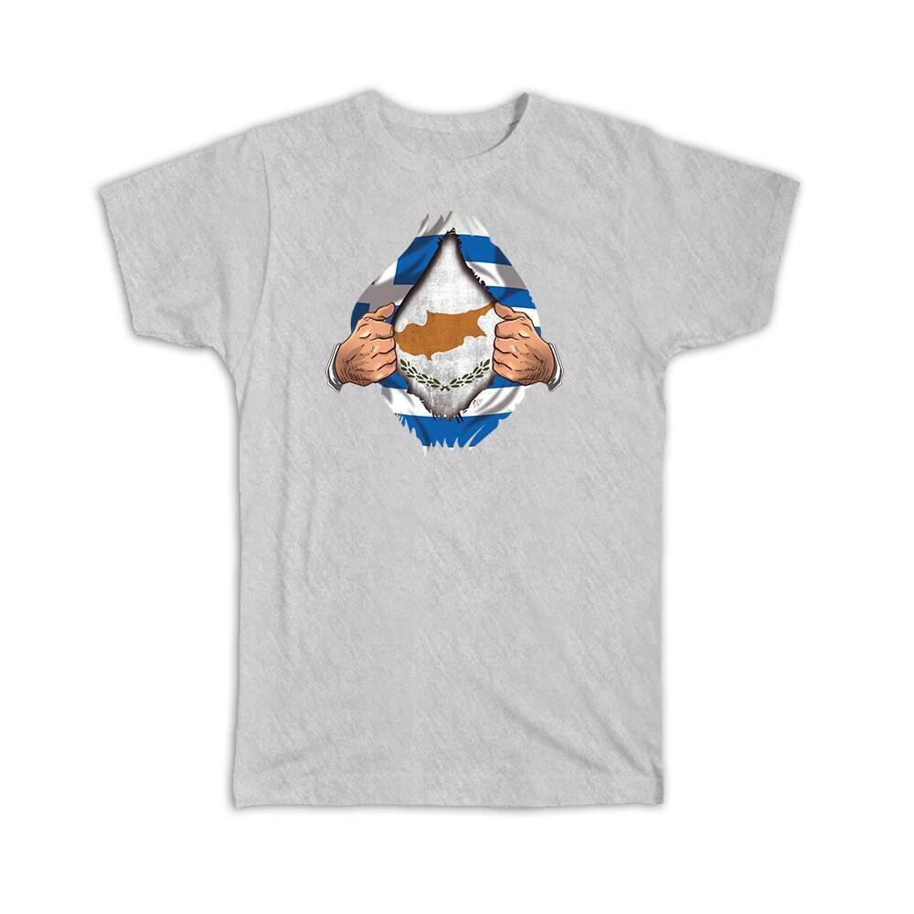 Gift T-Shirt : Cyprus Greek Flag Chest Cypriot 4XL