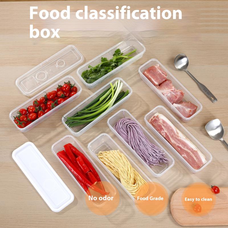 1/10 stuks Lange Rechthoekige Voedselbewaarcontainers Plastic Herbruikbare Koelkast Organizer Boxen Keukenaccessoires