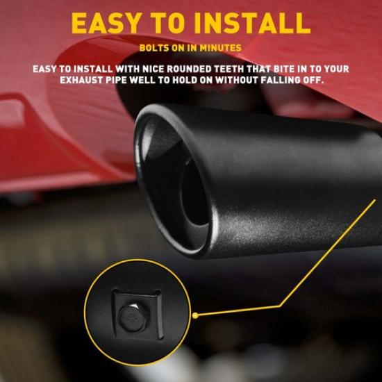 Car Black Rear Exhaust Pipe Tail Muffler Tip Round Stainless Steel Accessories