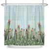 Tropical Cactus Print Shower Curtain Boho Plant Pattern Waterproof Fabric Shower Curtains Modern Bathroom Decor With Hooks
