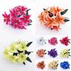 Premium 45cm 10 Heads Artificial Stargazer Lilies Realistic Silk Flower Bouquet For Home Decor