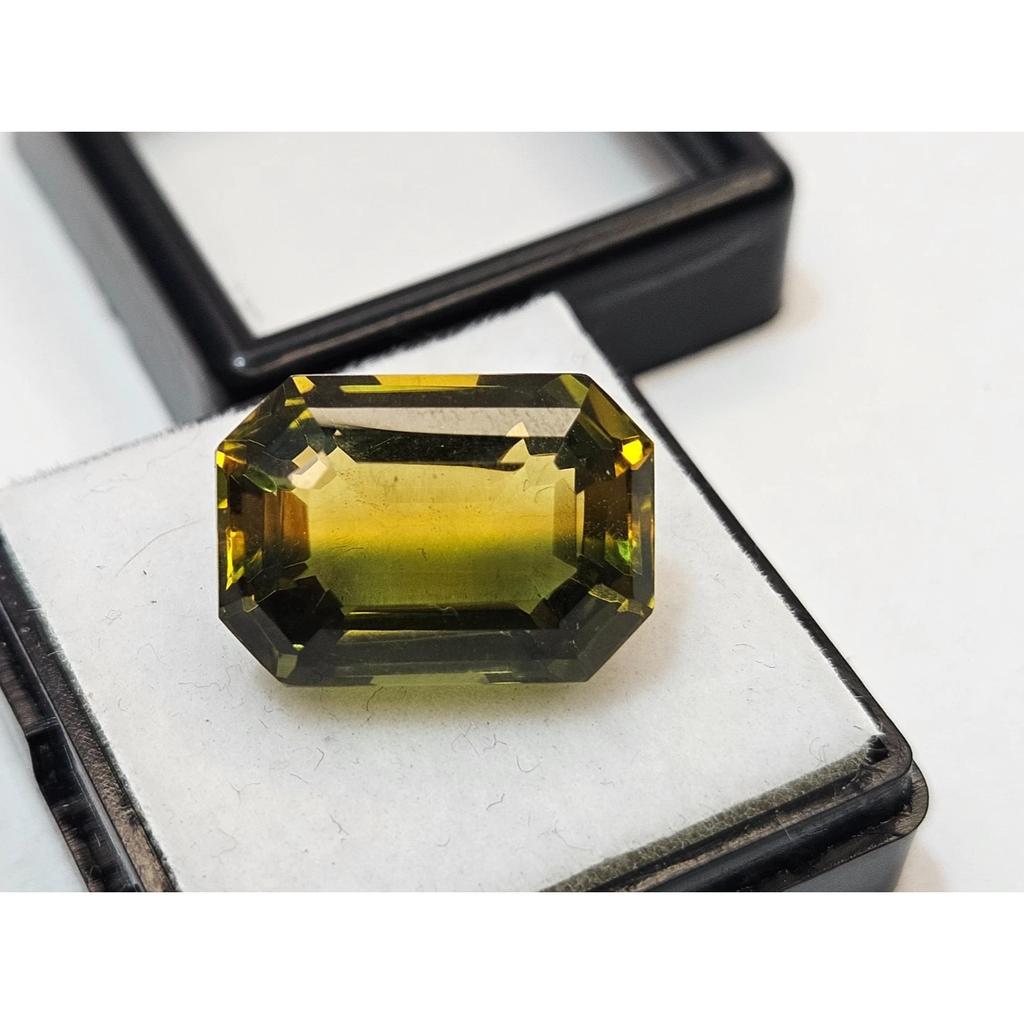12-13 Ct Natural Tourmaline Bi-Color Emerald Cut Stunning Certified Gemstone