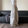 Unisex Summer Retro Wide-Leg Cargo Pants with Drawstring
