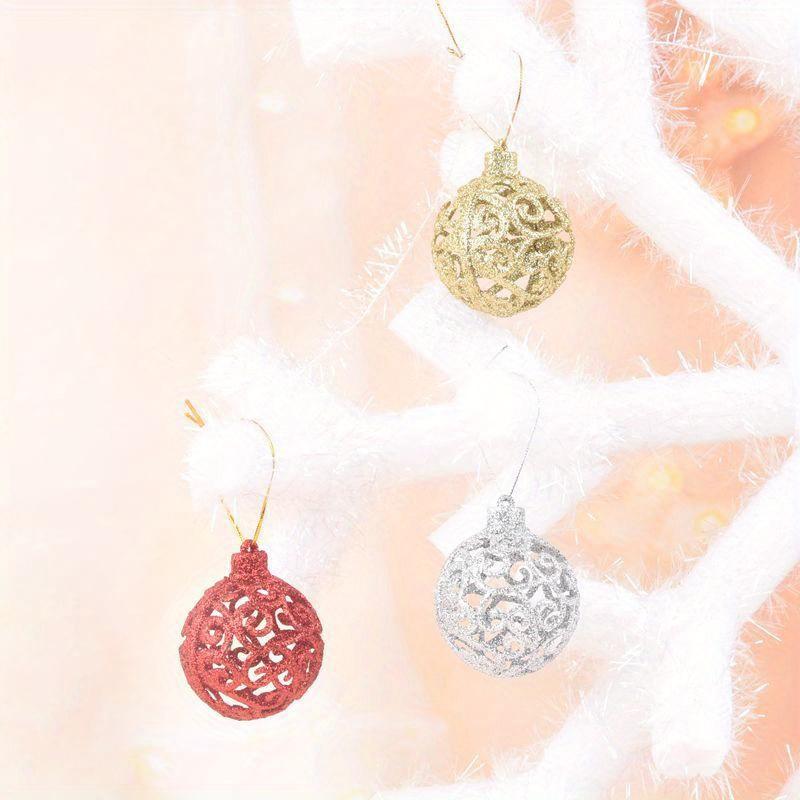 6 Stück Weihnachtskugelform Weihnachtshohlkugel Weihnachtsbaumschmuck Weihnachtsszenenlayout Dekorationen