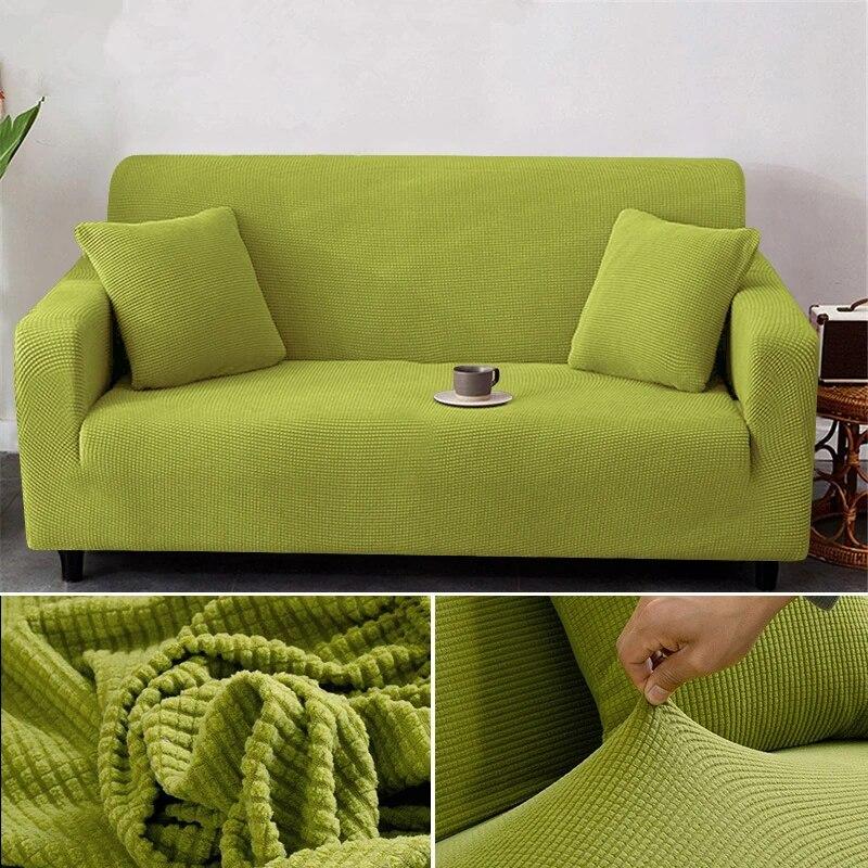 1/2/3/4 Seater Thicken Elastic Jacquard Sofa Cover Slipcover Stretch Polar Fleece L Shape Corner Sofa Covers for Living Room