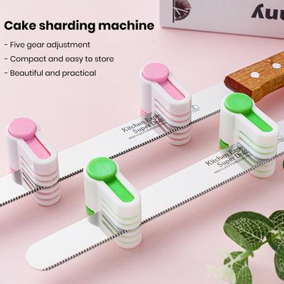 2 Pack DIY Cake Leveler Slicer Adjustable 5 Layers Bread Slicer Embedded Stainless Steel Spring Portable Cake Cutting Fixator Guide Tool