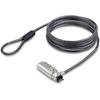 StarTech.Com Antivol Pour PC Portable Compatible K-Slot, Câble De Verrouillage De 2m, Câble En Acier, Serrure À Combinaison