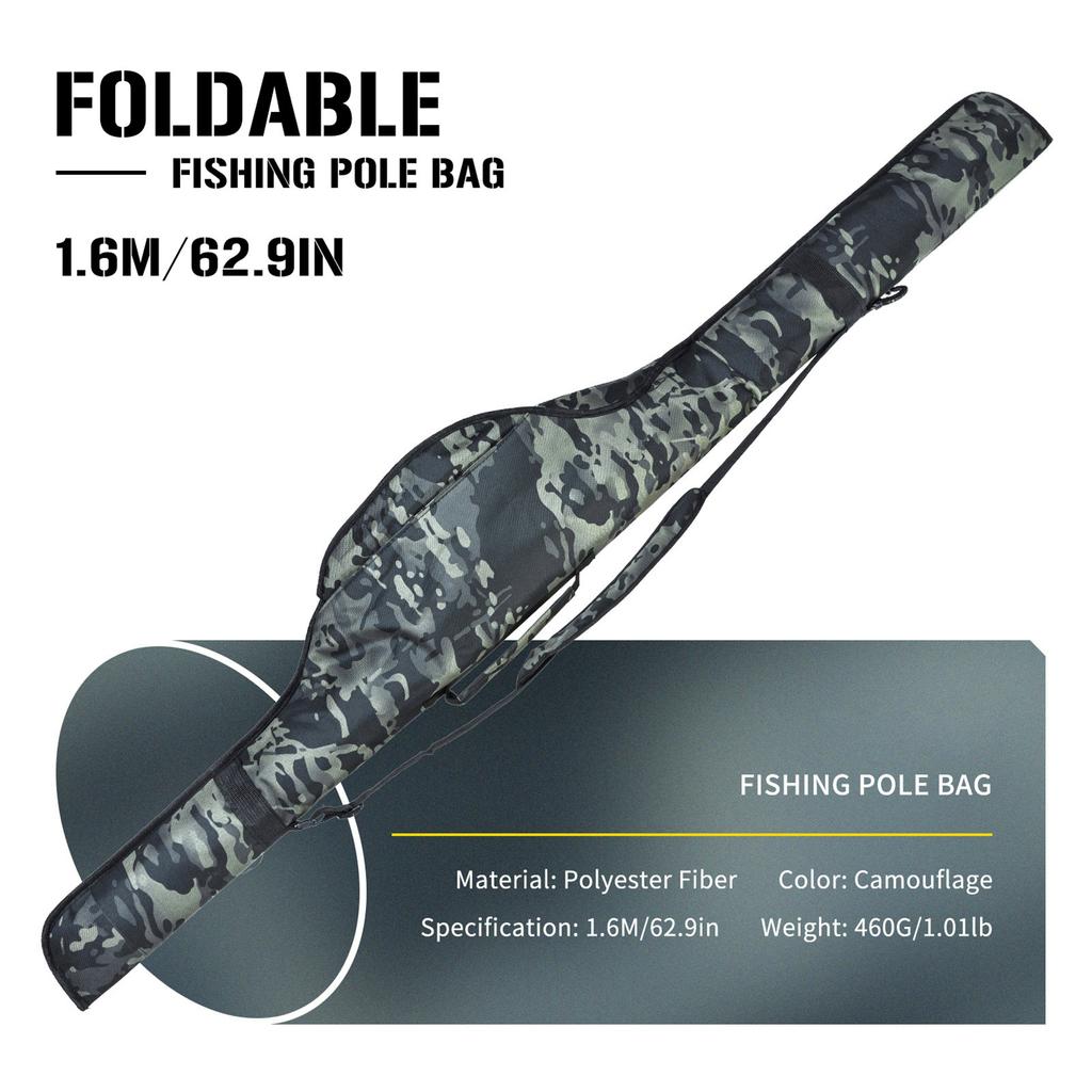 Foldable Fishing Pole Bag Fishing Tackle Storage Bags Portable Fishing Rod Bag Fishing Rod Carrier