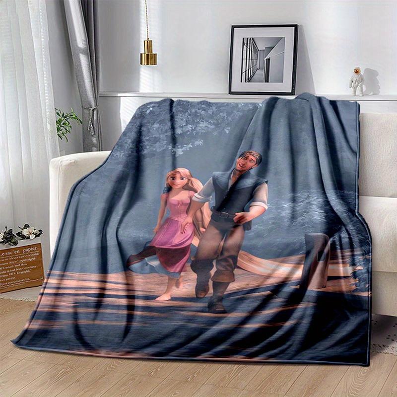 1pc, Tangled Rapunzel & Flynn Rider Throw Blanket Disney Princess Home Decor, Soft Coverlet for Bed, Couch, Travel, Camping, Car, Beach