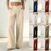 Damen Vintage High Waist Weite Hosen Lockerer Schnitt Lässige Gerade Hosen mit Taschen Geeignet für den Alltag
