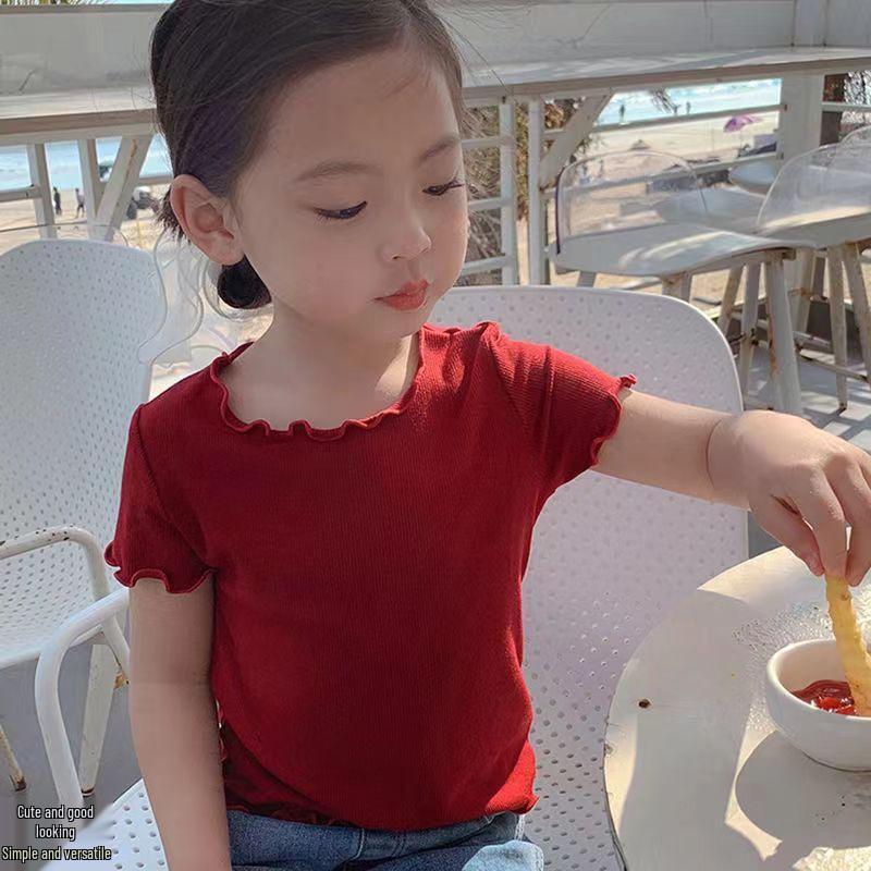 Girls' Ice Silk Short-Sleeve T-shirt & Mosquito Repellent Pants Two-Piece Set