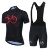 Mens Cycling Jersey Bib Shorts Set Breathable Quick-Dry Performance Wear Mountain Bike Ride