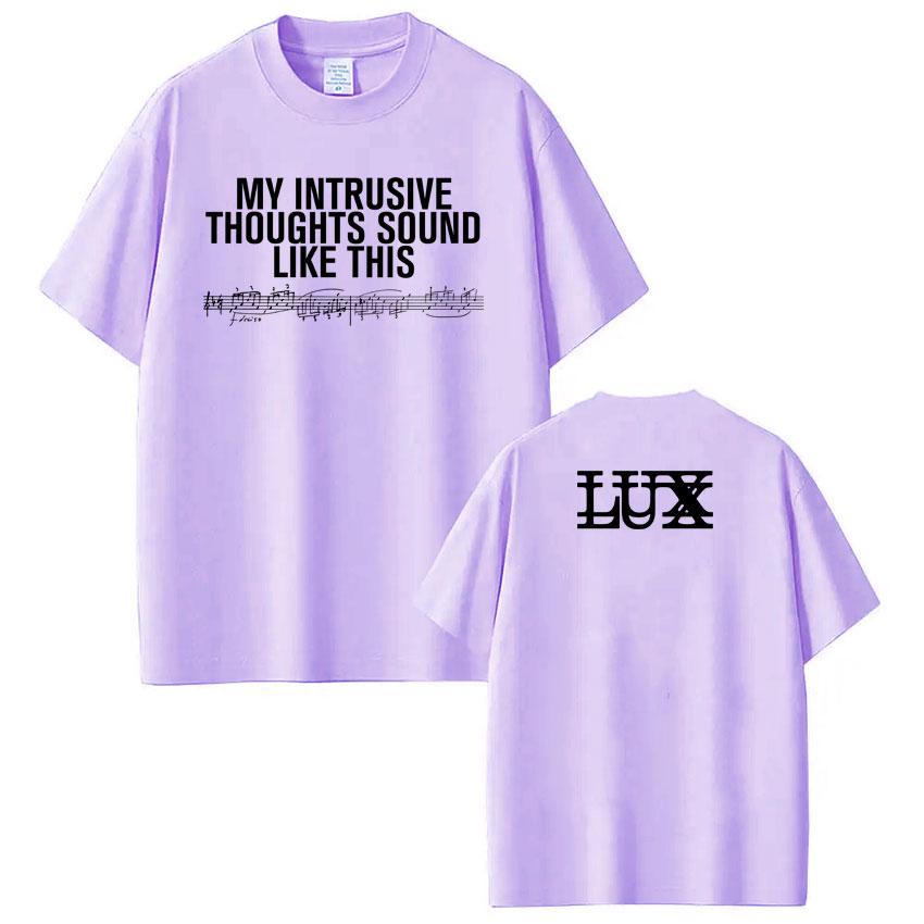 

Singer Rosalía LUX Musical Notes Print Merch Tees Men Women Fashion Harajuku Tshirt Shortsleeved Loose Casual Cotton Tshirts 4XL