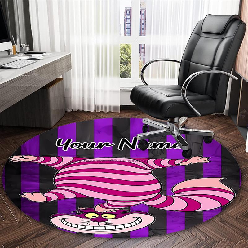 Customizable Cheshire cat1 Round Non-Slip Carpet - Ideal for Garden, Picnic, Office, Perfect for Decoration, Suitable For All Seasons