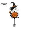 Metal Witch Yard Decor Halloween Garden Stake, Pumpkin Rust-Proof Outdoor Spooky Art Decoration for Lawn Patio Porch Pathway, Gift Gardener Holiday