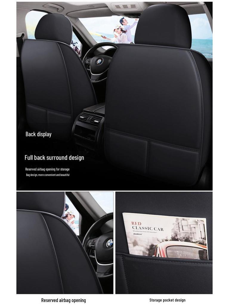 Universal Leather Cartoon Car Seat Covers for All Seasons - Compatible with Reina, MG, K3, K5, Elantra