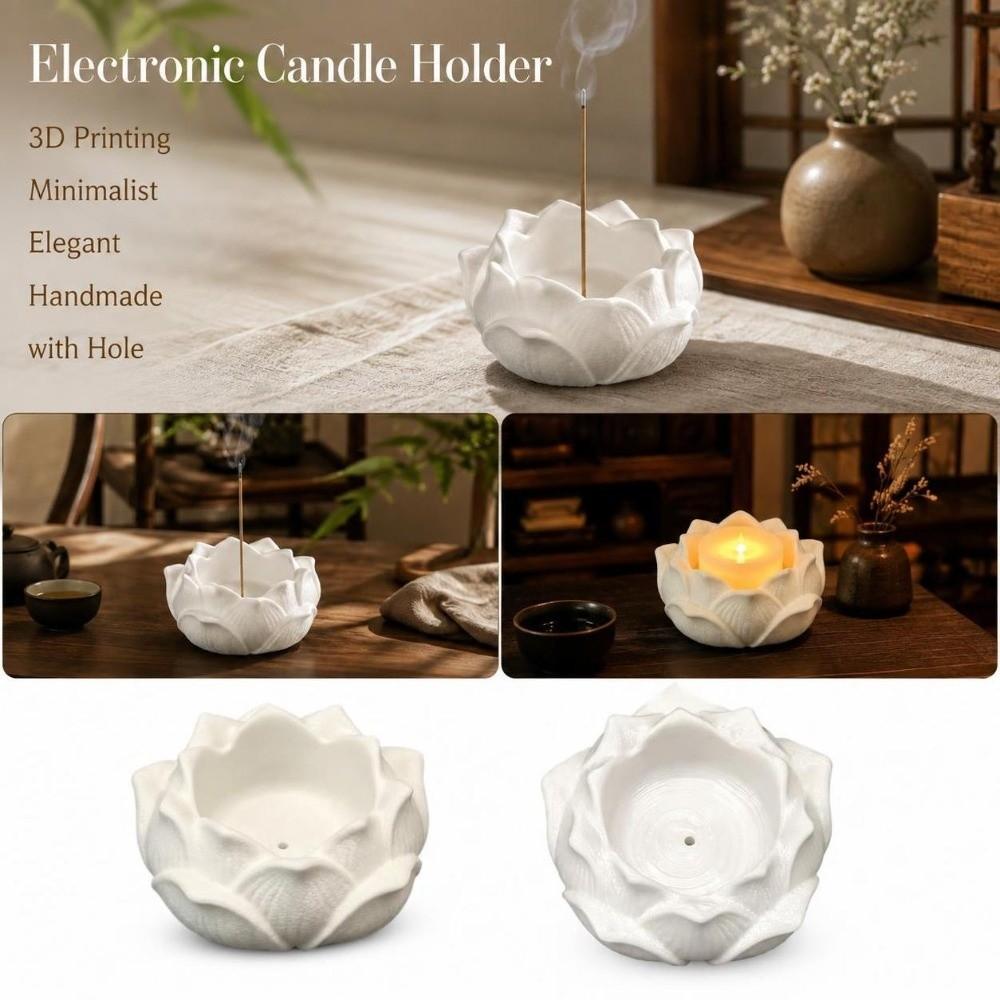 Chinese Style Lotus Incense Burner Minimalist Incense Stick Holder Tabletop Incense Base Tea Room
