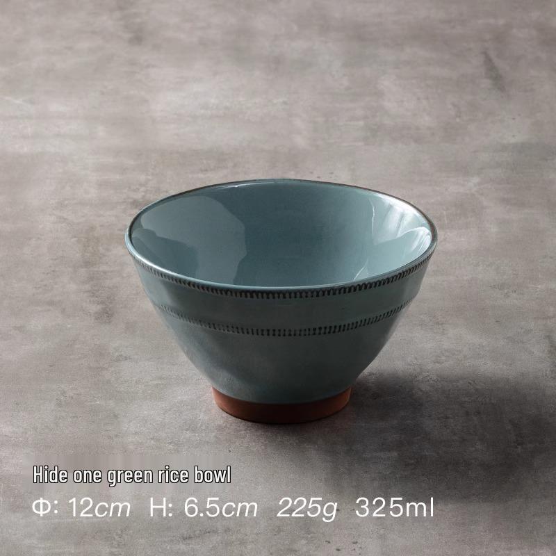 2025 Японская керамическая пиала на высокой ножке - Элегантная маленькая домашняя тарелка для риса