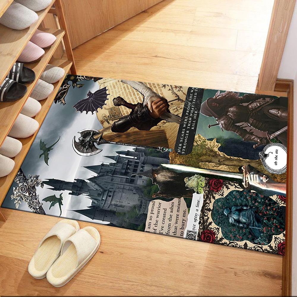 Gothic Style Area Rug Suitable for Decorate Room Balcony Foyer Entryway Anti-slip Rug Decorate Offices Gift for Festivals