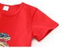 Boys' Red Short-Sleeve Christmas T-shirt with Customizable Pure Cotton Design