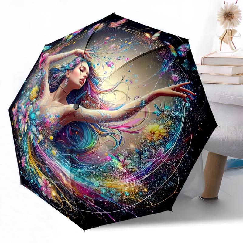 Dance Portable Automatic Umbrella Compact & Durable 8-Rib Design Compact Design Travel Essential Elegant Women's Umbrella