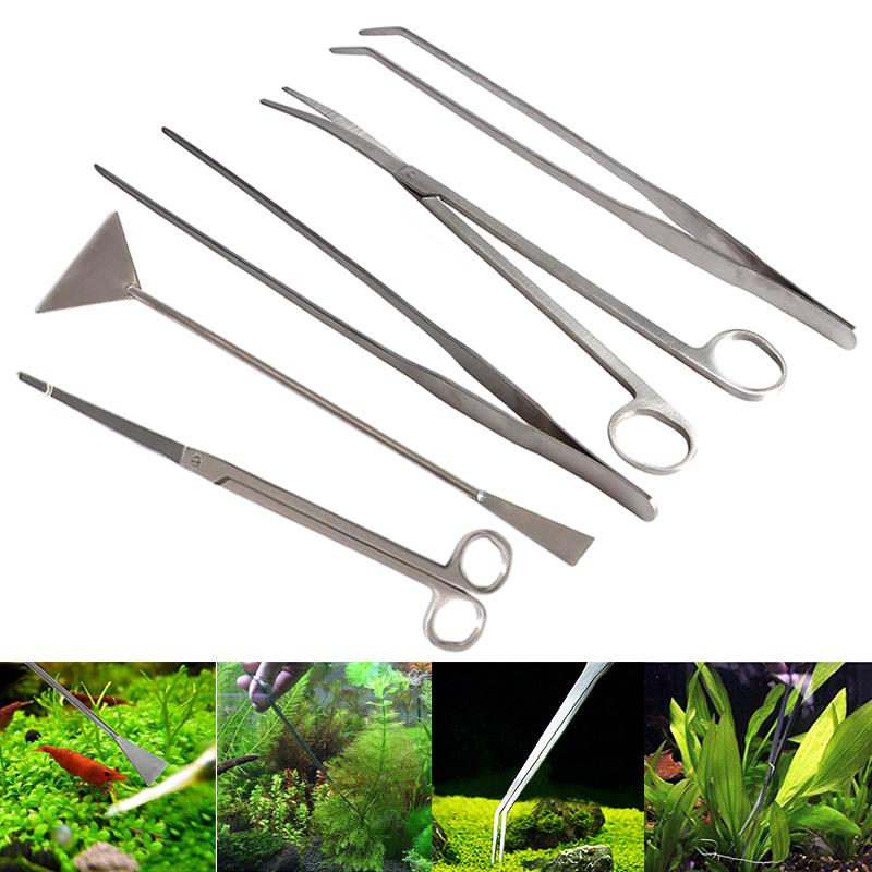 Buy Long Stainless Steel Aquarium Tank Tweezers Scissors Set Plant