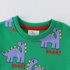 Autumn Boys' Dinosaur Hoodie - European & American Style, Round Neck Pullover, Long Sleeve Top for Small & Medium Children