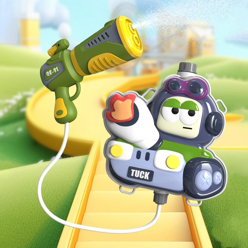 1 Kit Cartoon Backpack Water Gun Fire Truck Airplane Summer Vacation Beach Water Children's High-Quality Toy Water Gun