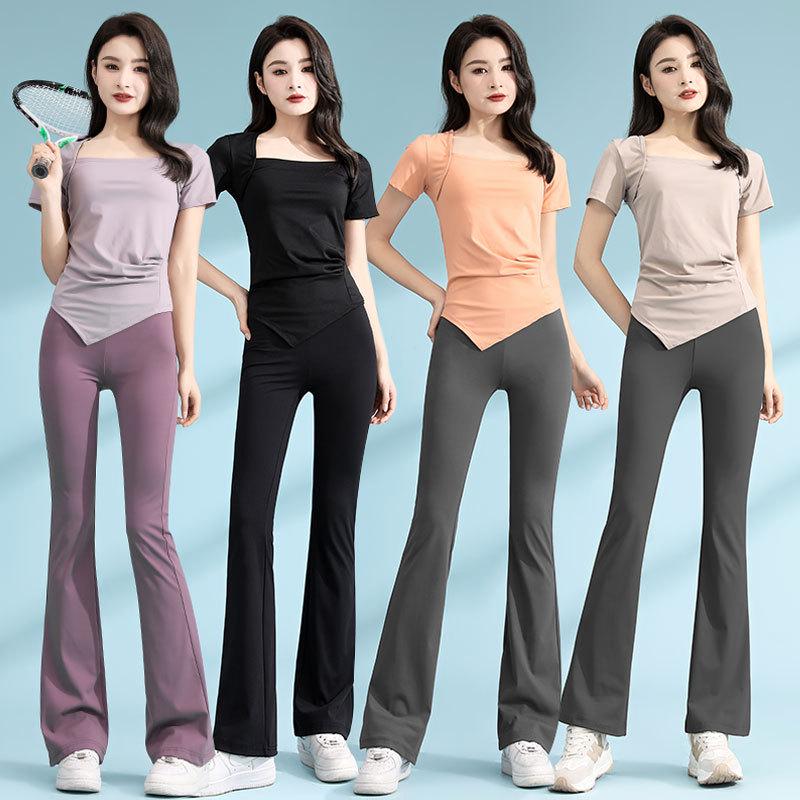 Eleganter Damen-Yogaanzug: Herbstkollektion 2025 – Premium Casual Sport Set mit Micro-Flared-Hose