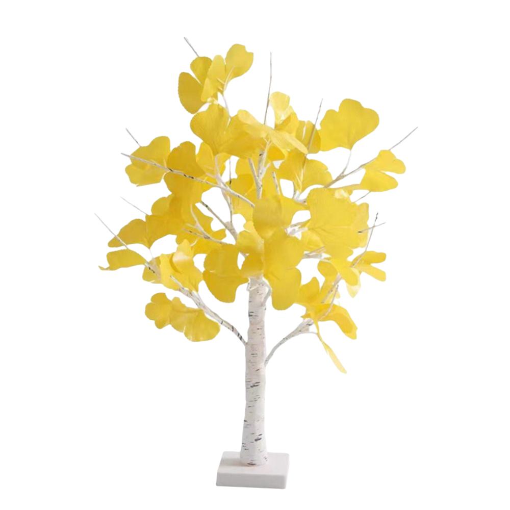 

24pcs Easter Eggs Ornament Easter LED Light Birch Tree Easter Table Decoration Ginkgo