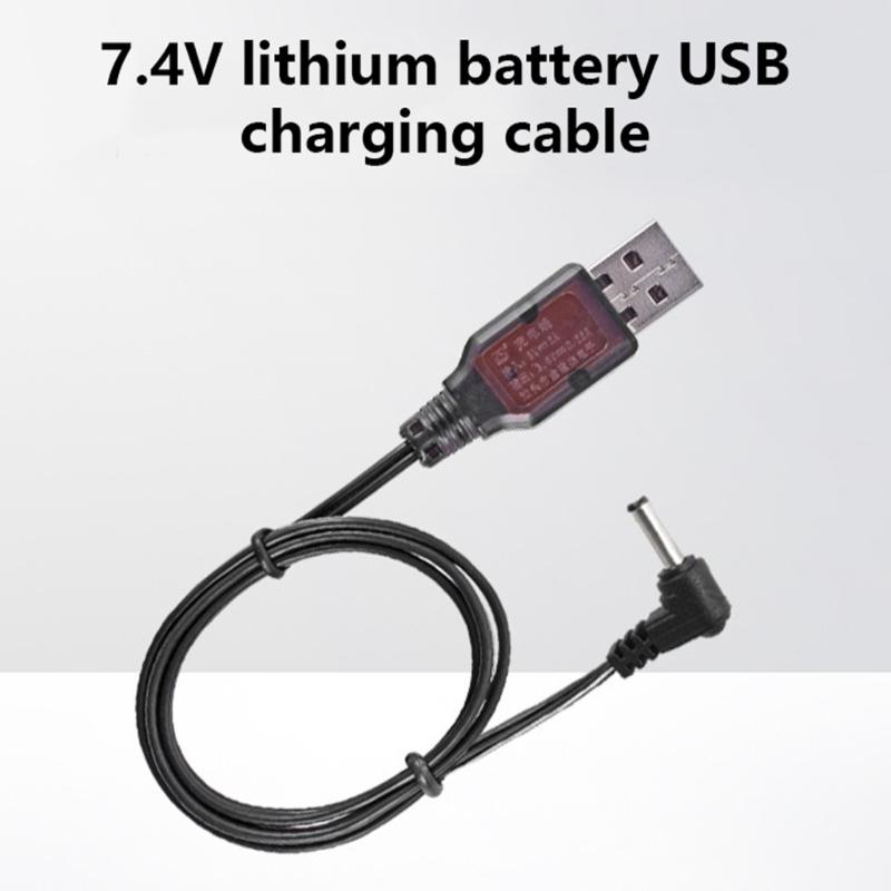 USB Charging Cable Power Supply Wire 3.6V Lithium Batteries Charger Cord Line with 3.5mm Connectors for Toy Car Robot