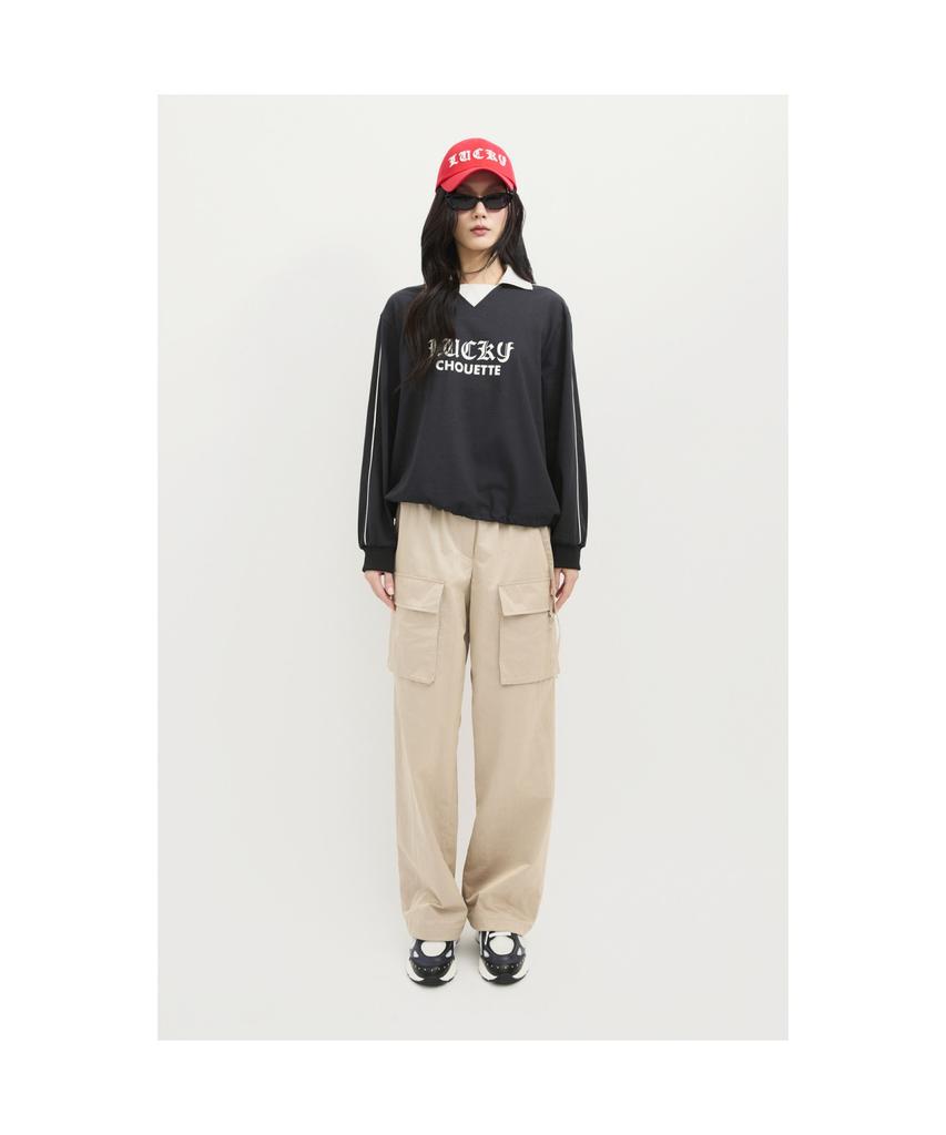 LUCKY CHOUETTE Out Pocket Jogger Banding Pants (Fabric Belt) (Beige) Lfpns25100Bex