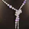Vintage Chinese Style Glass Pearl Tassel Necklace Set