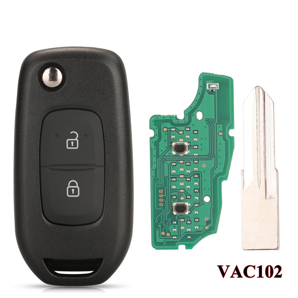 jingyuqin 2Button 433MHz PCF7961M 4A Chip Flip Remote Key for Renault Dacia Logan 2 II 2018 2019 2020 FSK Car Key Fob Control